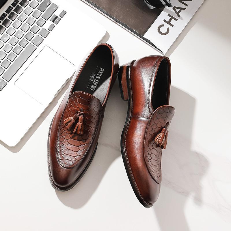 Cheap Men Dress Shoes Casual Business Fashion Leather Low Heel British