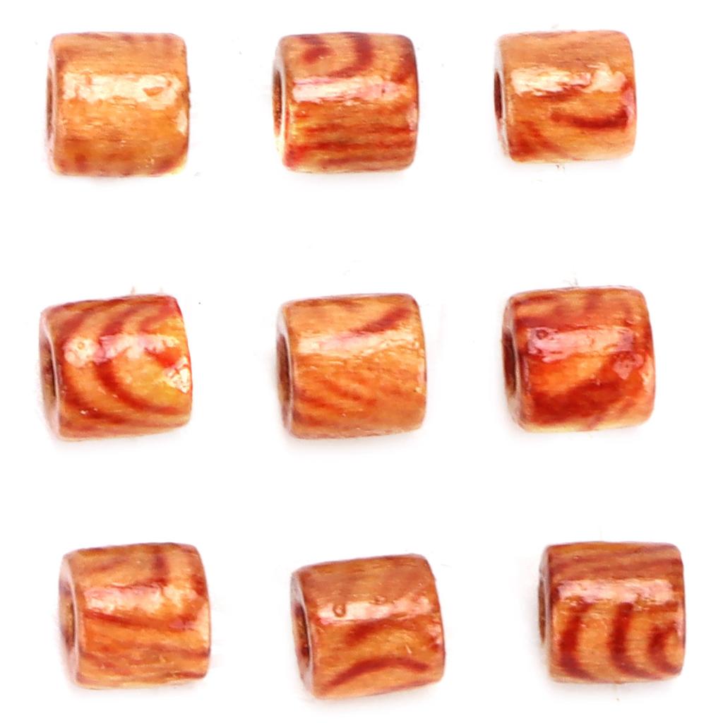 500pcs Painted Wood Beads 5x5mm Loose Barrel Beads for DIY Craft Making Bracelet Necklace