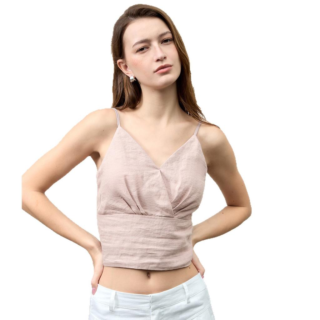 Heavy pure hemp suspender V-neck short inner and outer wear spring and summer American tube top, sexy hemp vest