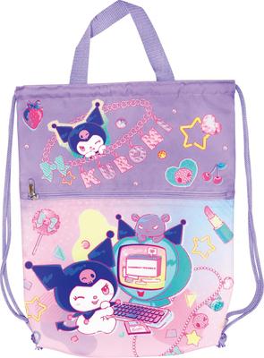 Planejando Mochila com Cordão Sanrio Kuromi Decoração A39 x L32 x P6cm SBN548 J's
