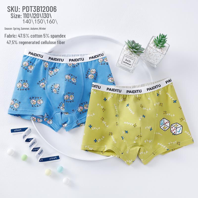 Boys' Pure Cotton & Modal Breathable Boxer Briefs, Sweat-Wicking, 50-Pack, Available In Small, Medium, Large