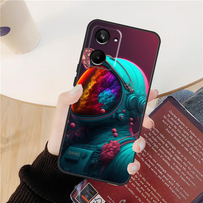 Space Moon Astronaut Case For Realme GT 7 Pro GT 6T 6 5 C55 C53 C51 C21Y C25S C61 C67 C75 10 11 12 13 14 Pro Plus