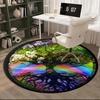 Yin-yang Tree Of Life Round Carpet Chair Cushion Round Entryway Rug, Soft Round Rugs for Living Room, Bedroom, Circle Carpet Decor Gifts