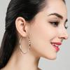 Elegant Silver-Plated Large Round Circle Hoop Earrings for Women - European Slimming Style