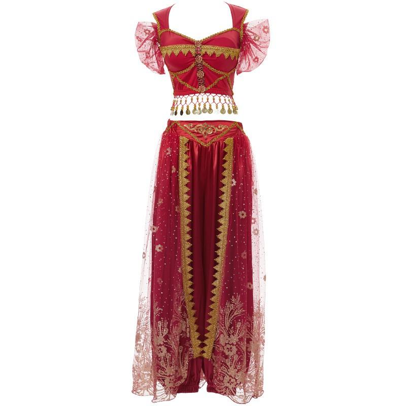Aladdin Jasmine Costume Belly Dance Outfit Ethnic Middle Eastern Performance Set Women