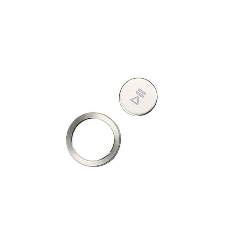 For Volvo XC90 2016- Silver Aluminium Car Volume Switch Button Cover Ring