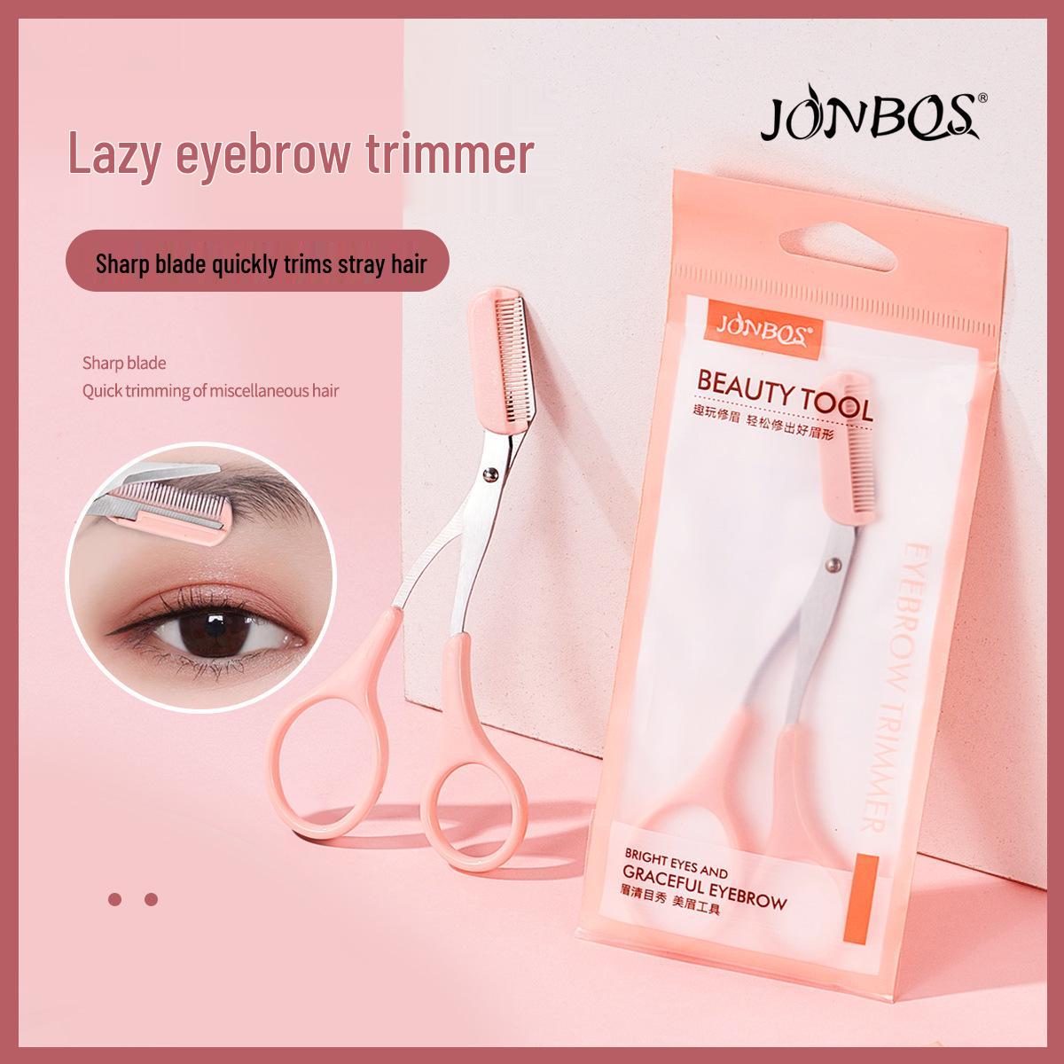 

JONBOS Eyebrow Scissors & Comb Trimmer for Precise Eyebrow Shaping and Makeup.