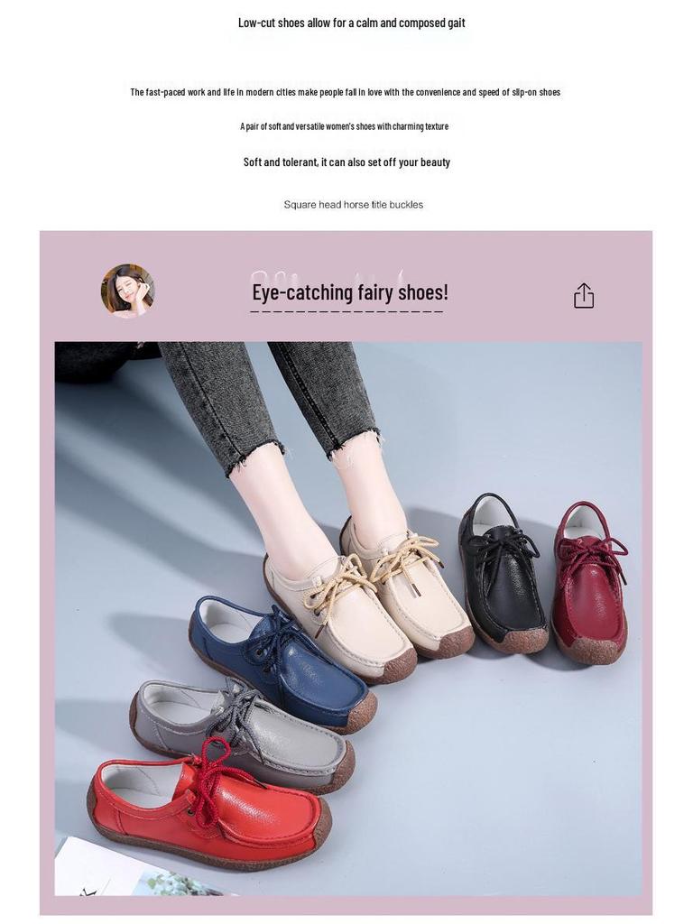 Dámské nadměrné jarní/podzimní šněrovací mokasíny - Pohodlná plochá podrážka, pracovní boty pro maminky