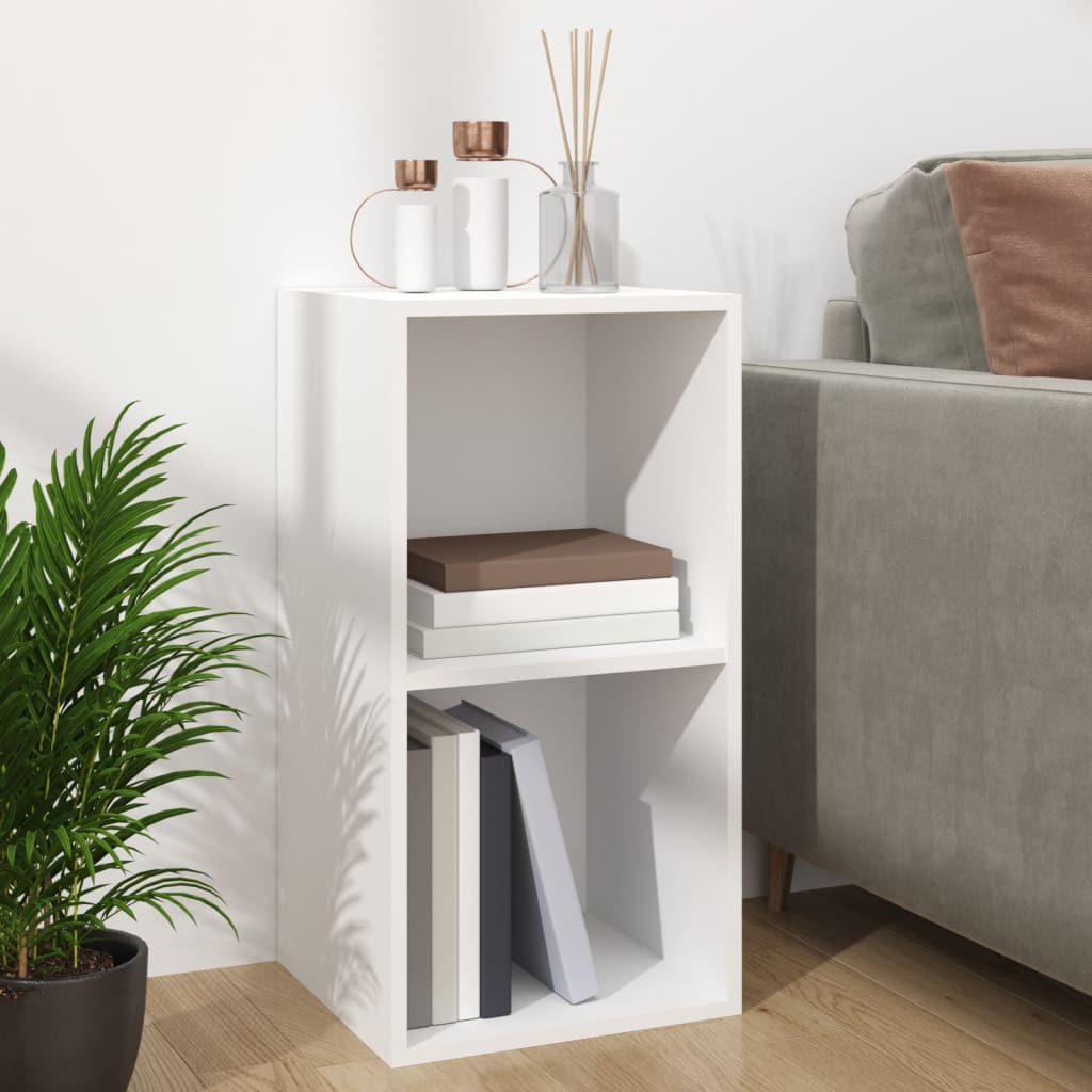 Vinyl Record Storage Box White 71 x 34 x 36 cm Engineered Wood