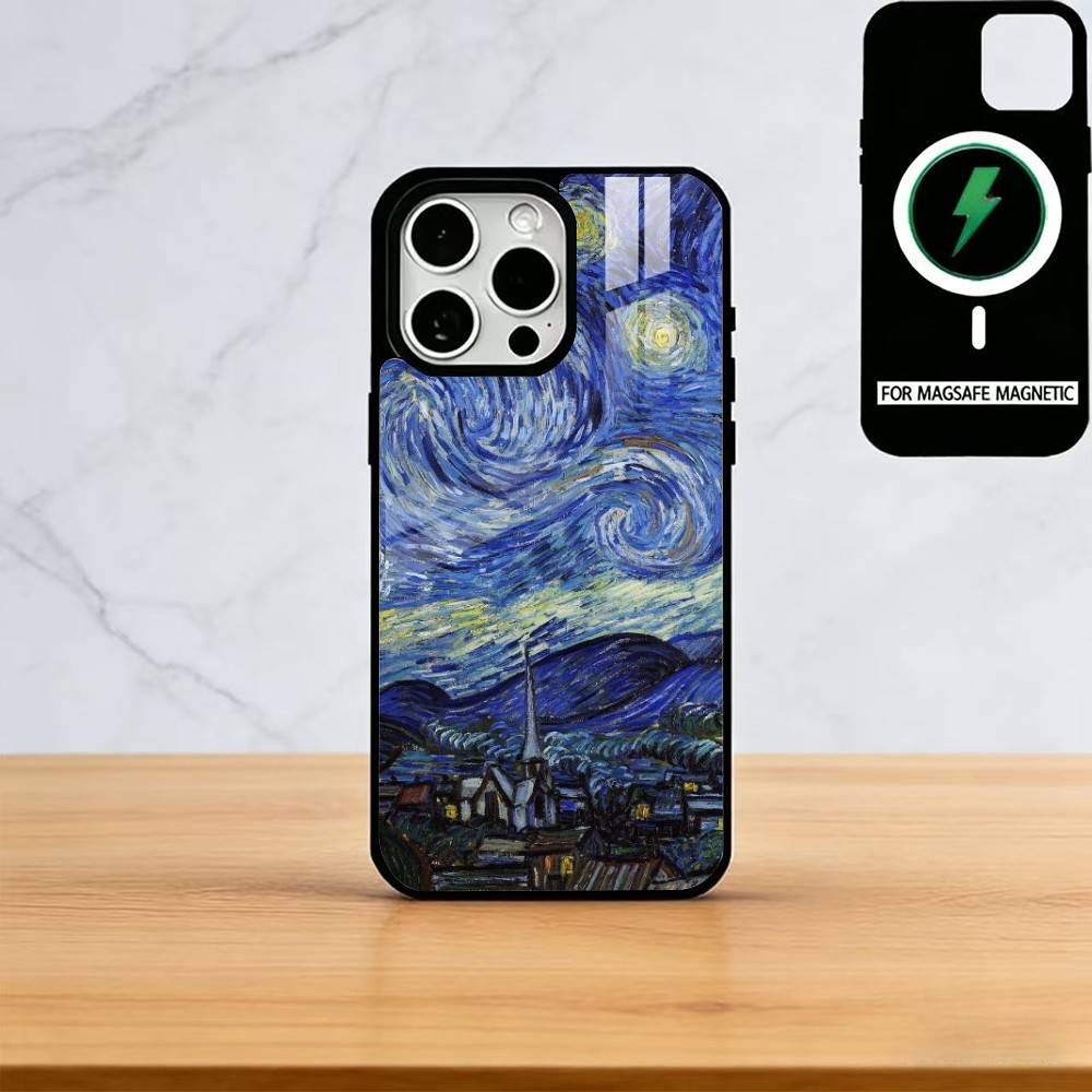Van Gogh Starry Sunflowers Phone Case For iPhone17,16,15,14,13,12,11 Plus,Pro Magnetic For Magsafe Wireless Charging