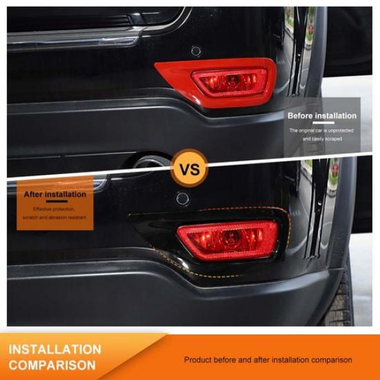 Gloss Black Rear Fog Light Lamp Accessories Covers For Jeep Grand Cherokee 2011+