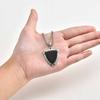 Vnox Stylish Black Onyx Shield Pendant Necklace for Men, Durable Stainless Steel Box Chain, Fade Resistant Luxury Jewelry Gifts