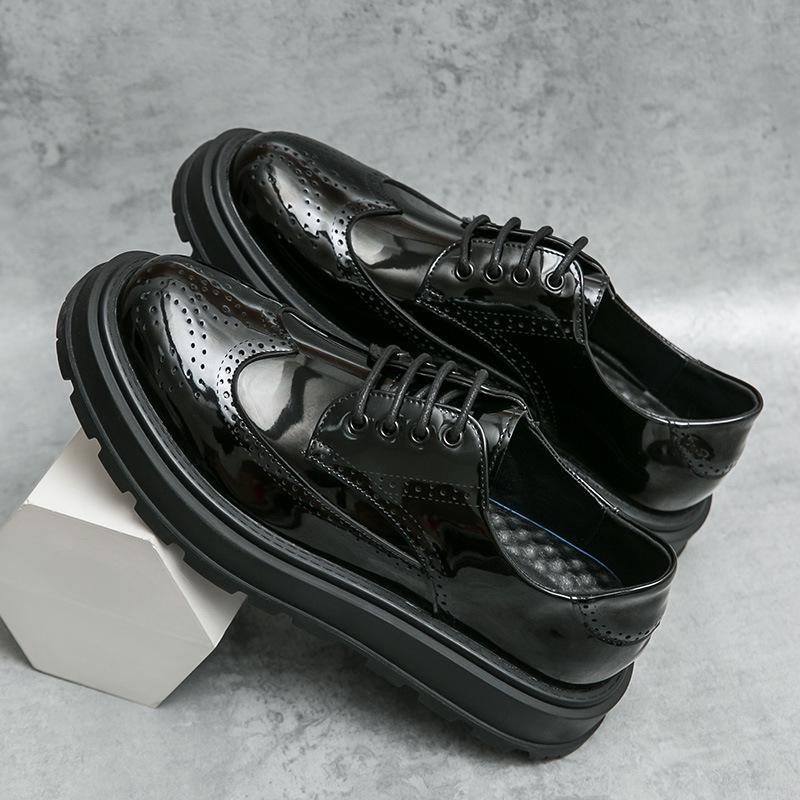 Men's New Style Formal Brogue Leather Shoes - Large Size Casual Wedding Groom Shoes