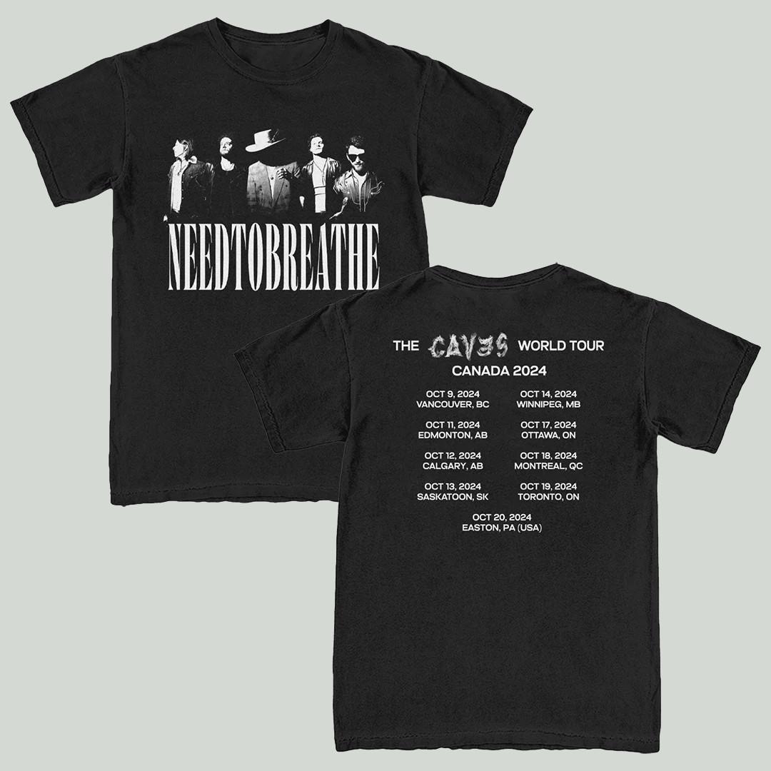 NEW Needtobreathe Band Caves Canada Tour Cotton Black T Shirt JU1042 XXXXL