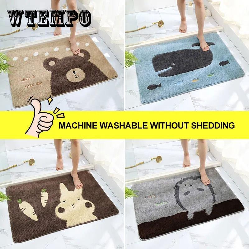 Cartoon Bathroom Floor Mat Anti-slip Mat Door Mat Bedroom Entry Door Home Welcome Mat Carpet Absorbent Foot Mat Washable Kids Rugs