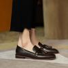 Women Casual Shoes Retro Bowknot Tassels Flat Shoes Korean Winter Elegant Round Toe Stiletto Pumps Party Dress Loafer