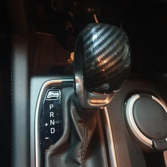 For Hyundai Santa Fe - Carbon Fiber Car Gear Shift Knob Cover Trim Accessories Interior Gear Shift Head Protector Frame