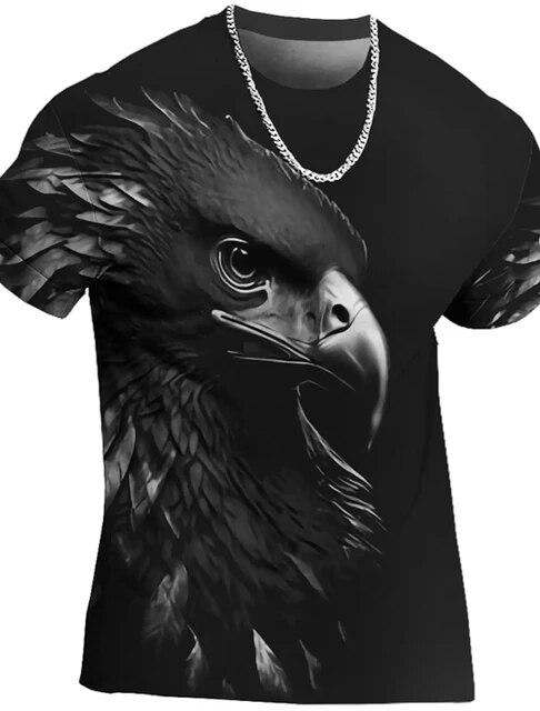 Animal Men's T-Shirt 3d Wolf Print Men's Tops Casual Short-Sleeved Simple T-Shirt Summer O-Neck T-Shirt Men's Oversized Clothing