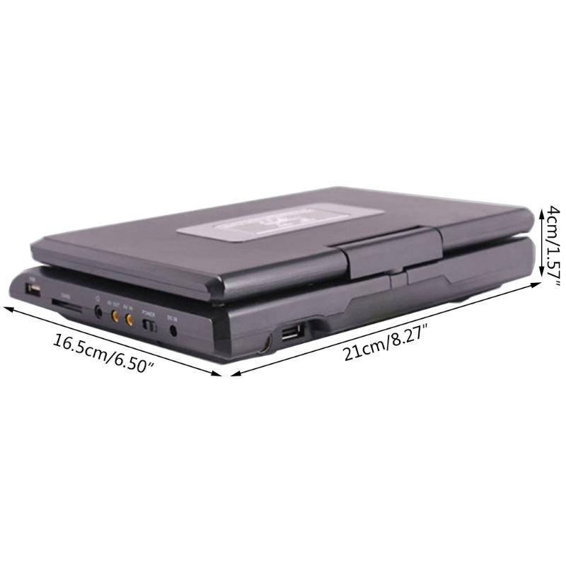 Portable DVD Player 7'' Screen for W/ AV Cable TV Projector Function Support USB Flash Drive SD Card Support AV-in/Out