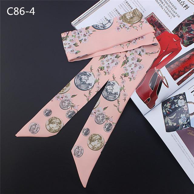 

Bag Scarf New Luxury Brand Women Small Silk Scarf Horse Print Head Scarf Handle Bag Ribbons Fashion Tie Long Scarves