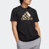 Adidas Large Logo Print Casual Crew Neck T-Shirt Men Tops Black HK9157