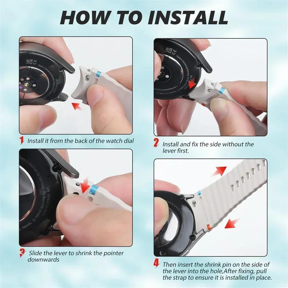 Samsung Galaxy Watch 7, 6, 5, 4 Serie Sportarmband Nylon Smartwatch Ersatzarmband für Herren und Damen S/M M/L