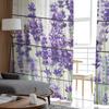 Lila Blumen-Lavendel-Tüll-Fenstervorhang für Wohnzimmer, moderner transparenter Vorhang für Schlafzimmer, Küche, Vorhänge nach Maß