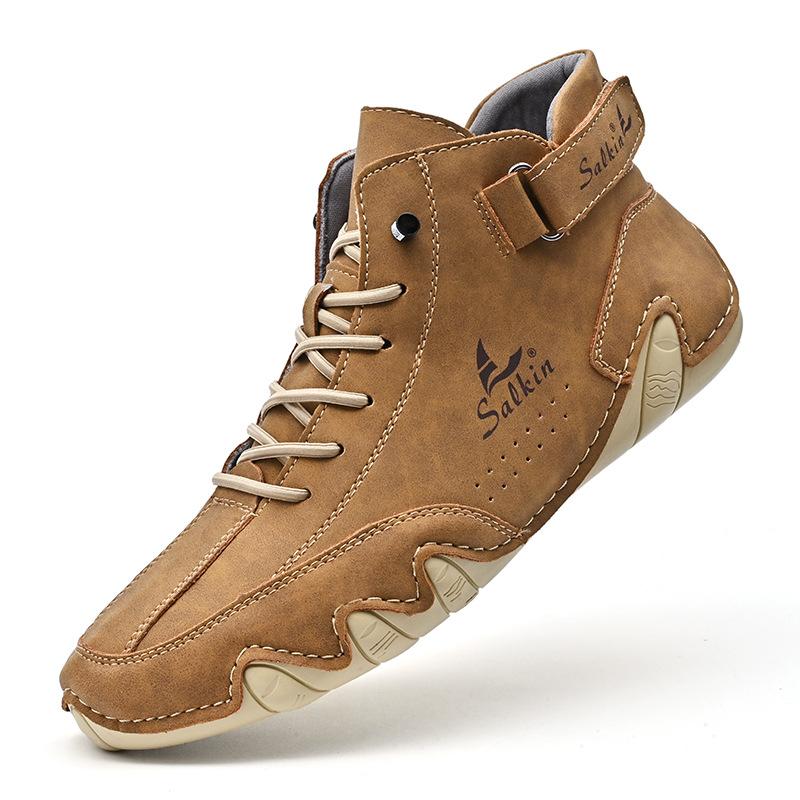 

Мужская обувь из кожи ручной работы 2025 года, новые дизайнерские ботинки в стиле ретро, легкие дышащие прогулочные туфли, мокасины для вождения, лоферы 48 42