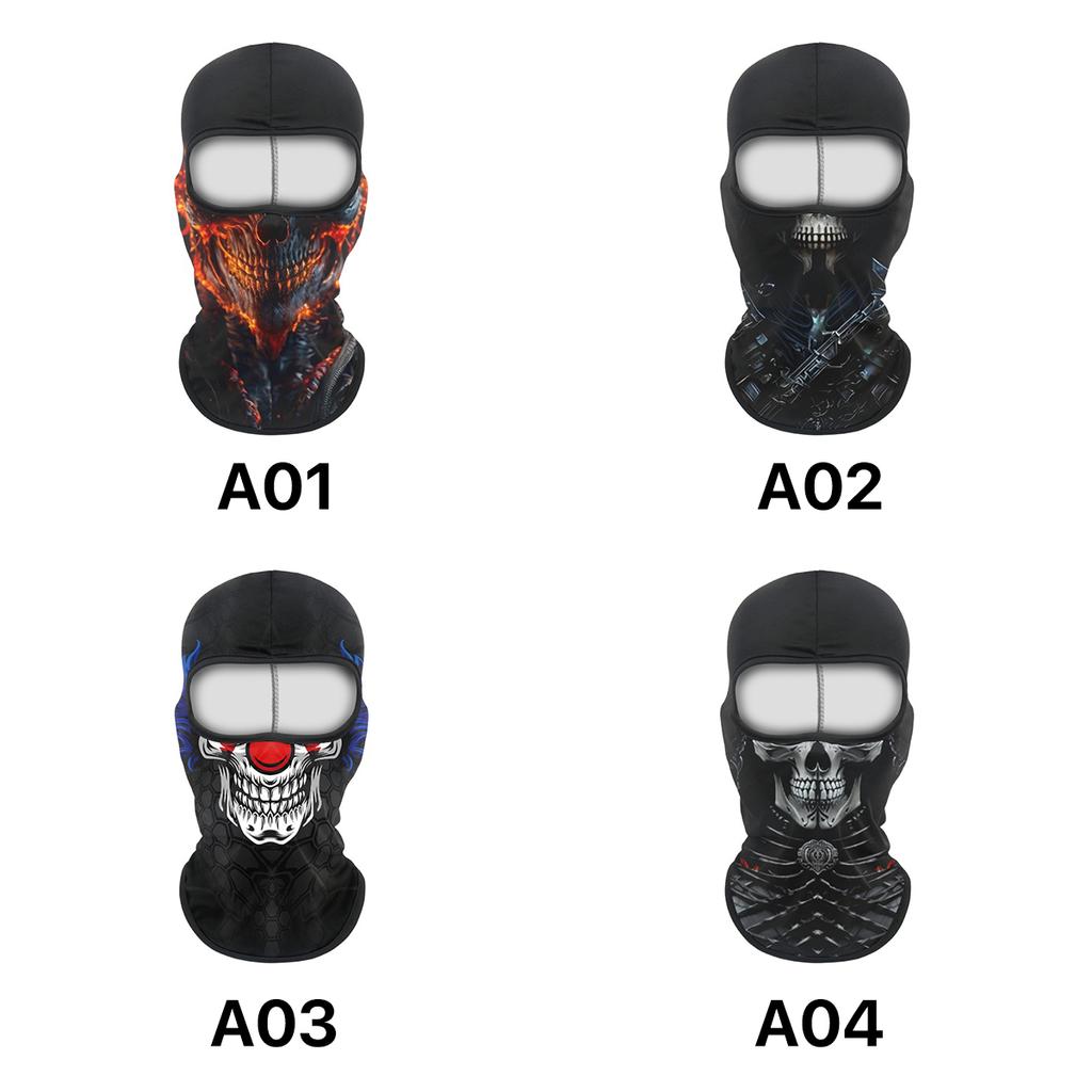 Balaclava Helmet, Animal Skull Pattern Sun UV Protection Face Mask, Lightweight Breathable Neck Gaiter for Motorcycle Cycling
