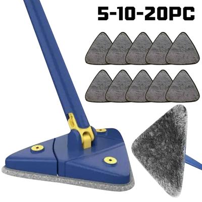 5/10/20 Stück Ersatz-Wischpads für Dreiecksmopps, waschbarer Wischkopf, multifunktionale Mikrofaser-Reinigungspads für Wände, Böden und Glas