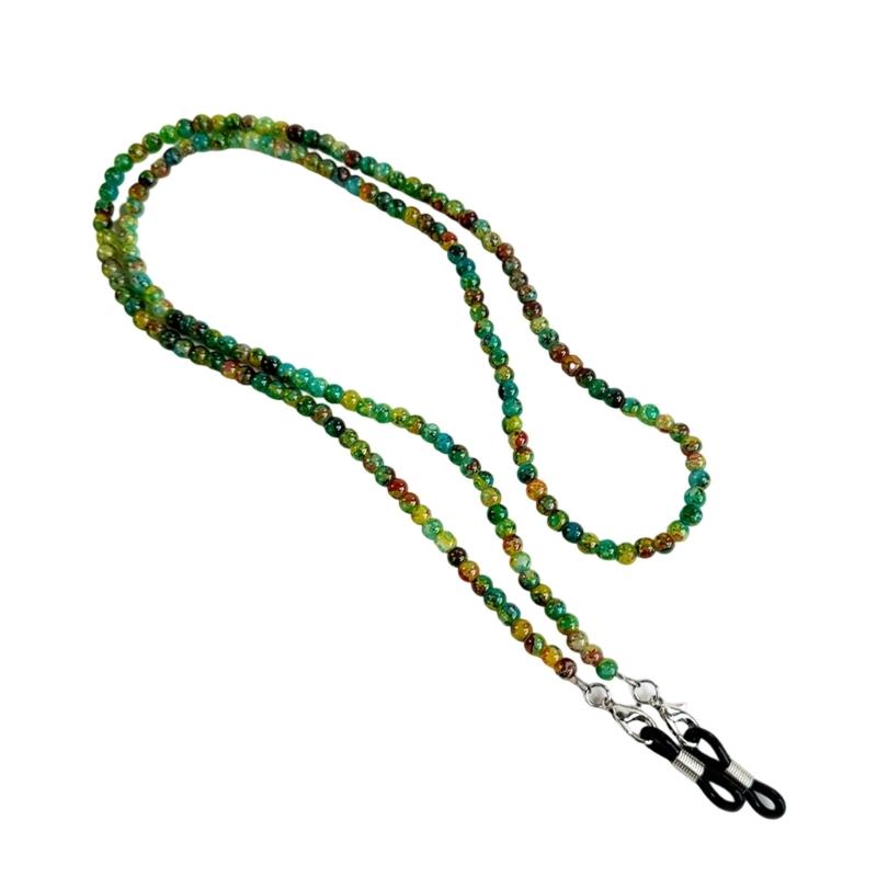 Retro Oriental Eyeglass Chain With Colored Glass Beads Handmade Jewelry Accessory For Work Party Casual