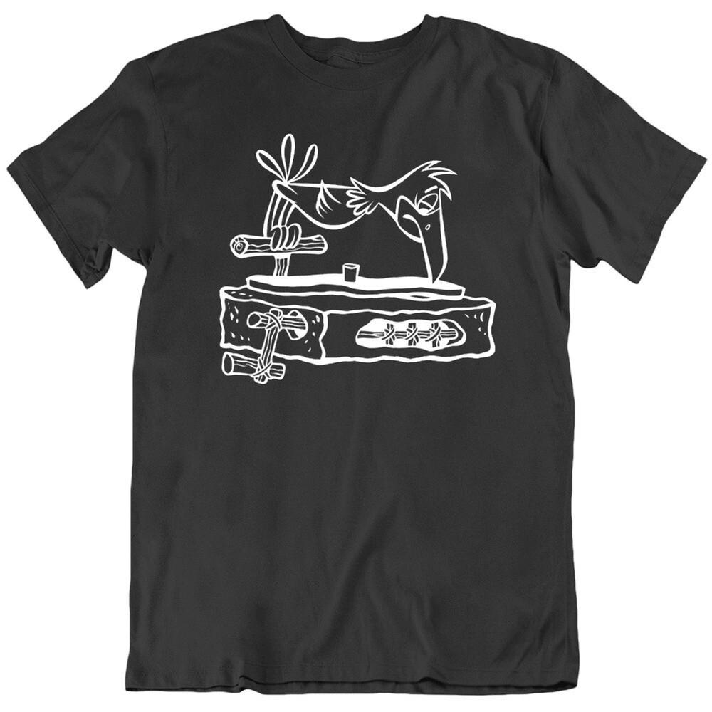 

Retro Cartoon Flintstones Record Player Fun Black v2 T Shirt 4XL