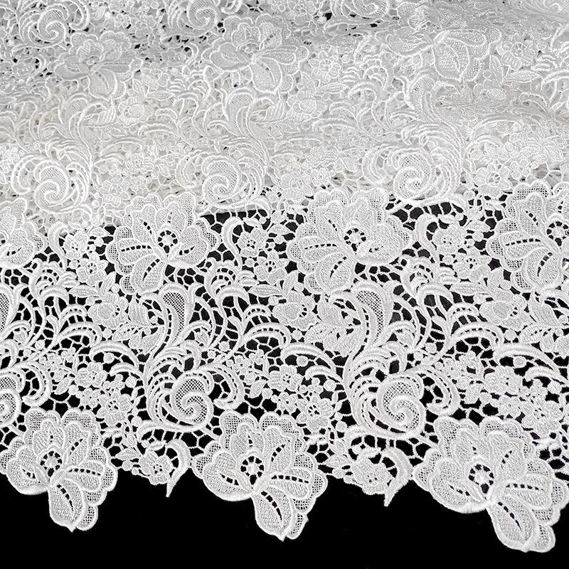 Water-soluble Lace Embroidery Cloth, Hollow Embroidery Fabric, Polyester Silk Embroidery Full Width, Flower Fashion Fabric Accessories