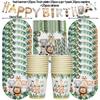 Jungle Birthday Party Decorations Animal Disposable Tableware Set Forest Woodland Safari Birthday Animals Theme Party Supplies