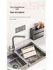 Wall-Mounted Kitchen Chopsticks & Utensil Holder with Draining Basket and Rag Rack