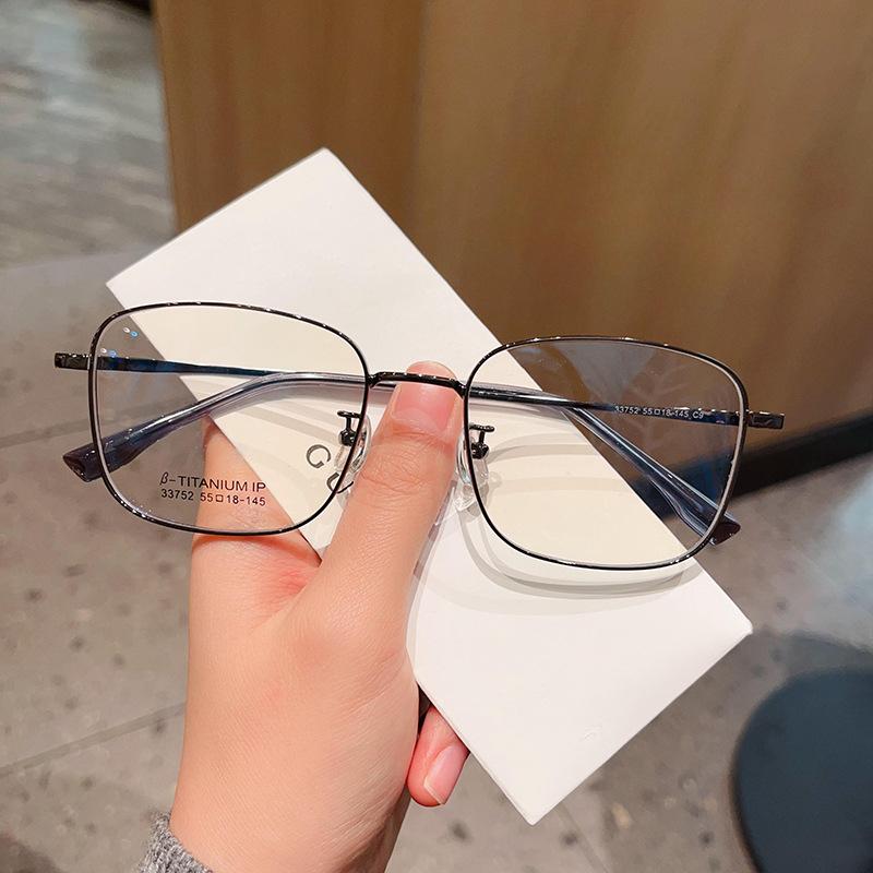 Metal Retro Polygonal Large Frame Glasses for Men with Big Faces Can Fit Prescription Lenses Stylish Eyewear