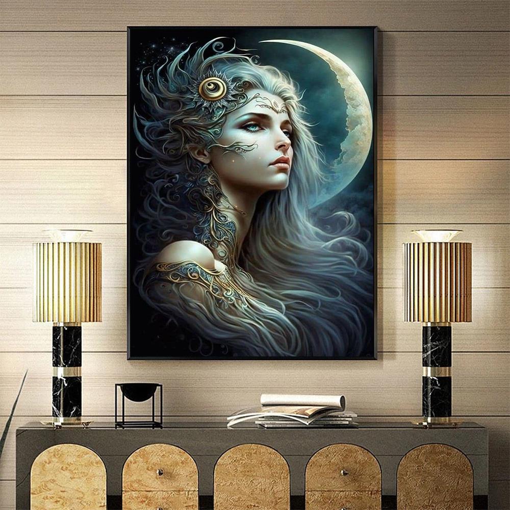 Abstract Canvas Painting Magic Fairy Wear Flowers Butterflies Poster Printing Fantasy Art Women Painting For Modern Home Decor No Frame