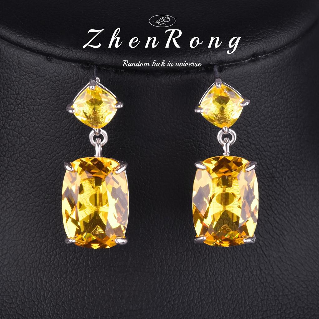 Conjunto Colar Topázio Água Marinha 20 Quilates, Anel Paraíba e Brincos Diamantes Azul Royal-Amarelo