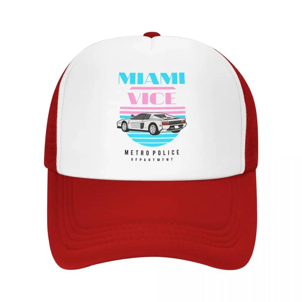 Miami Vice Squad Racecar Metro Police DepartUnisext Tv Series Baseball Cap Trucker Hats Breathable Premium