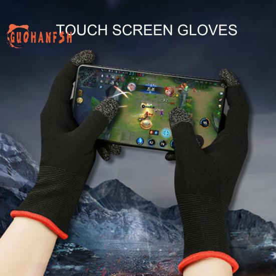 2Pcs Gaming Touch Screen Gloves Breathable Lightweight Warm Thin Sweat-proof Multifunctional Mobile Game Gloves