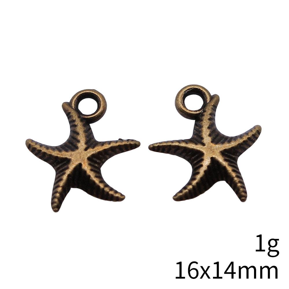 Seestern Meeres-Charms Kollektion Tier-Charms Für Strand-Thema DIY Armband Halskette Schmuckherstellung Zubehör Für