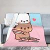 Bubu & Dudu Heart Love Plush Blankets Kids Adult  Flannel Throw Blanket For Outdoor Super Soft Customized Quality Bedspread Gift
