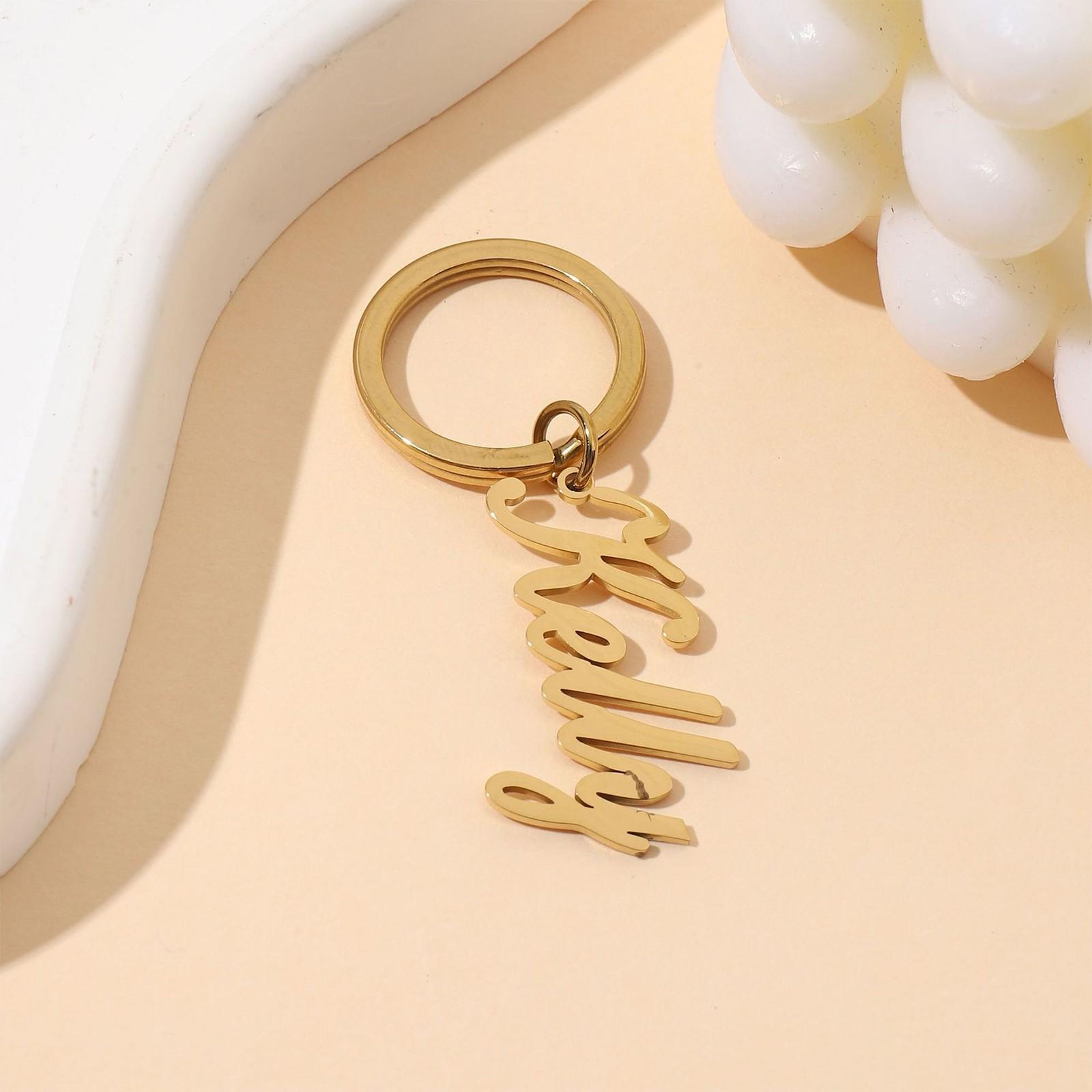 

Персонализированный брелок из нержавеющей стали с именем (в пределах 8 символов) One Size золотой