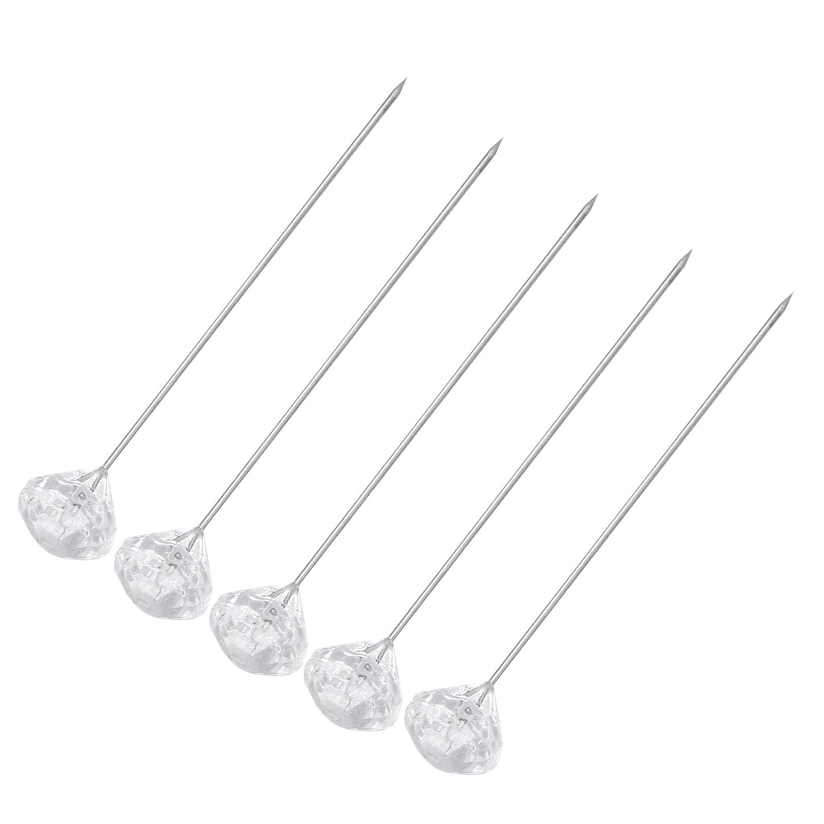 

100 шт. алмазных булавок для букетов, цветов, одежды, корсажа, бутоньерки, хрустальная головка, прозрачная, прямая