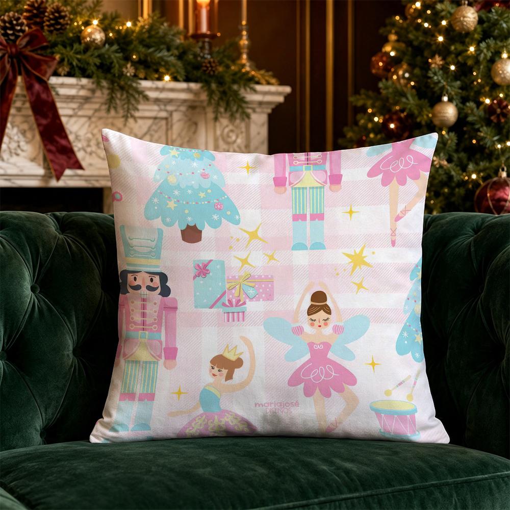 Christmas Cute Cartoon Pillow Covers Pattern Cushion Cover Suitable for Sofa Bedroom Car Pillow Cover