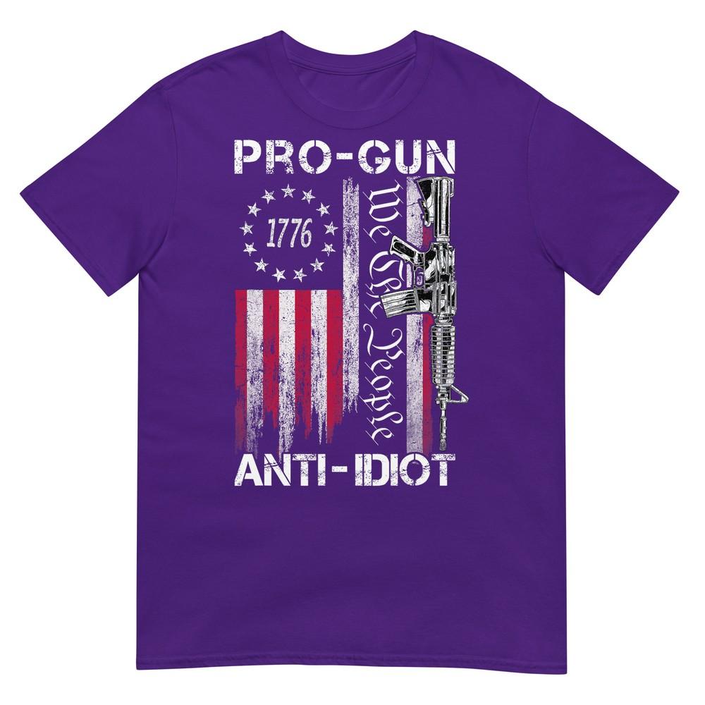Pro Gun Anti Idiot Shirt Vintage Usa Flag 2nd Aunisexdunisext Tshirt
