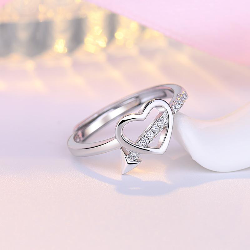 Original 925 Sterling Silber Ring Hohe Qualität Verstellbare Öffnung AAA Zirkonia Für Damen Hochzeit Feiner Modeschmuck Geschenk