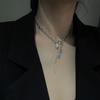 "European & American Double-Layer Love Necklace: Hip-Hop Inspired Long Sweater Chain for Women"