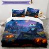 3pcs Duvet Cover Set (1*Duvet Cover + 2*Pillowcase, Without Core), The Nightmare Before Christmas Print Soft All‑Season Bedding Set, Home Bedroom Deco