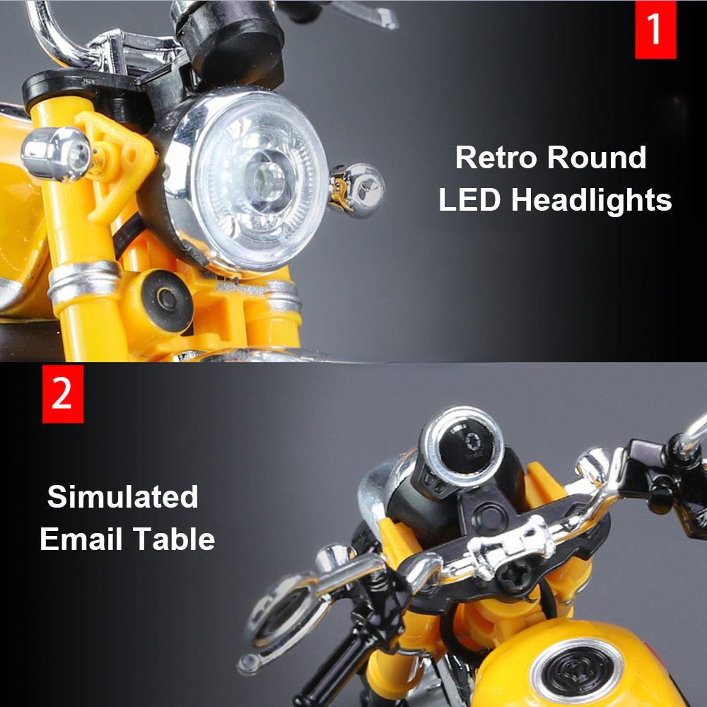 1/12 Honda Monkey Alloy Toy Motorcycle Model Car with Sound Light Rear Wheel Suspension Motorbikes Vehicle Models for Children